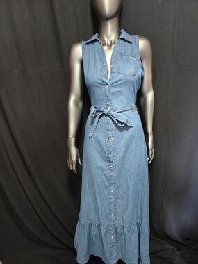 Sleeveless Denim Maxi Dress